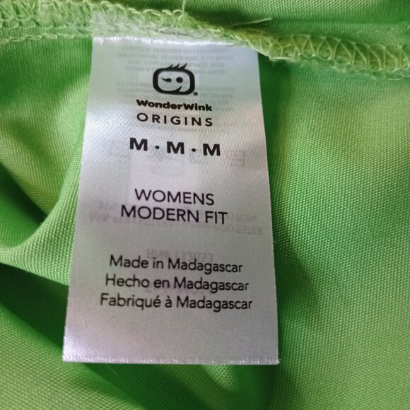WonderWink Scrubs Women's Origins Bravo V-Neck Top Color is Green Apple Size M - Picture 5 of 7